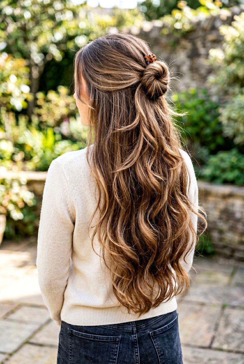 Hip Length Haircut With Long Layers And Half Up Hairstyle - 20 hip length haircut with long layers - 20 hip length haircut with long layers