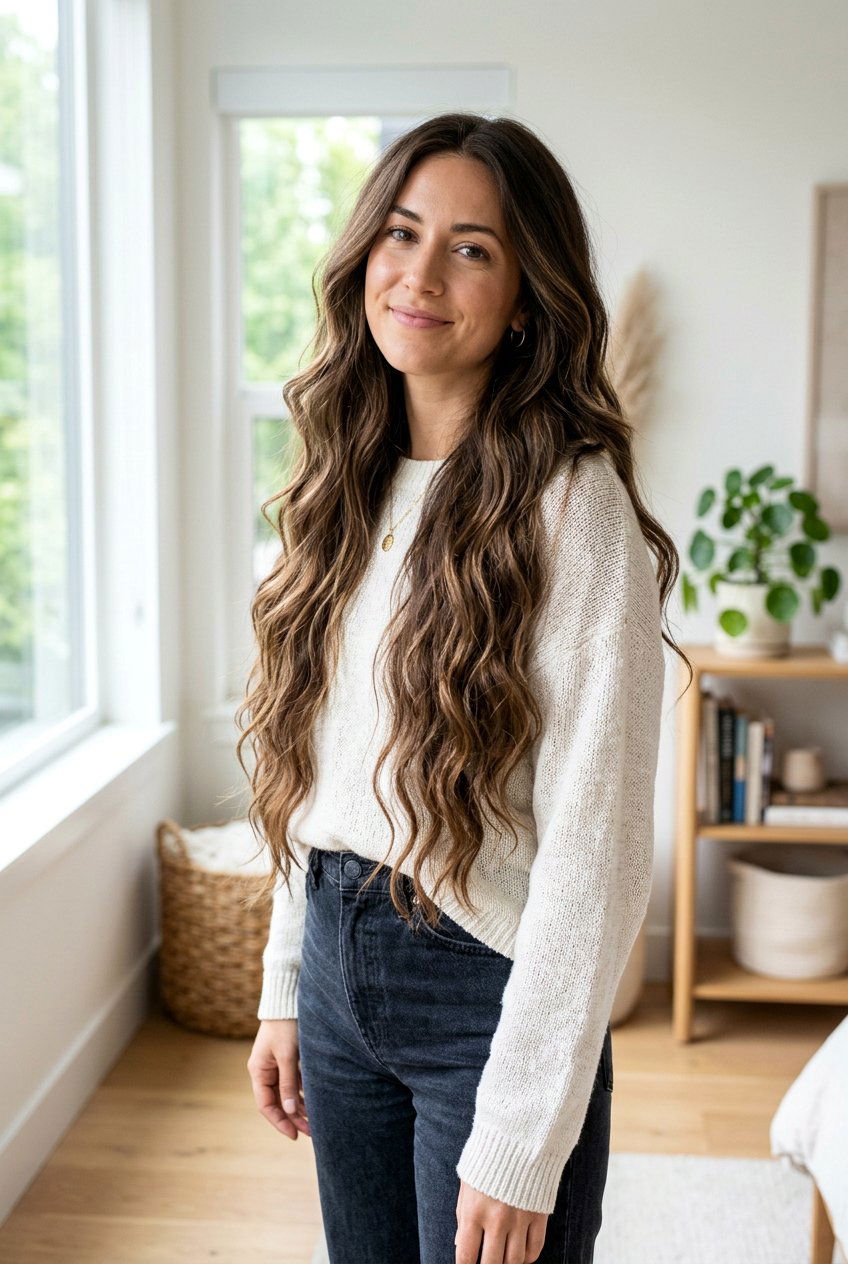 Hip Length Haircut With Long Layers And Loose Waves - 20 hip length haircut with long layers - 20 hip length haircut with long layers