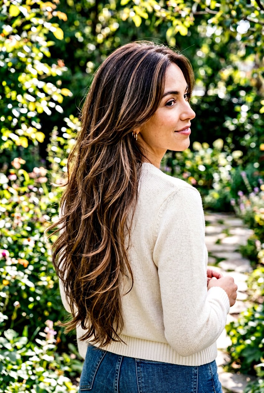 Hip Length Haircut With Long Layers And Subtle Highlights - 20 hip length haircut with long layers - 20 hip length haircut with long layers