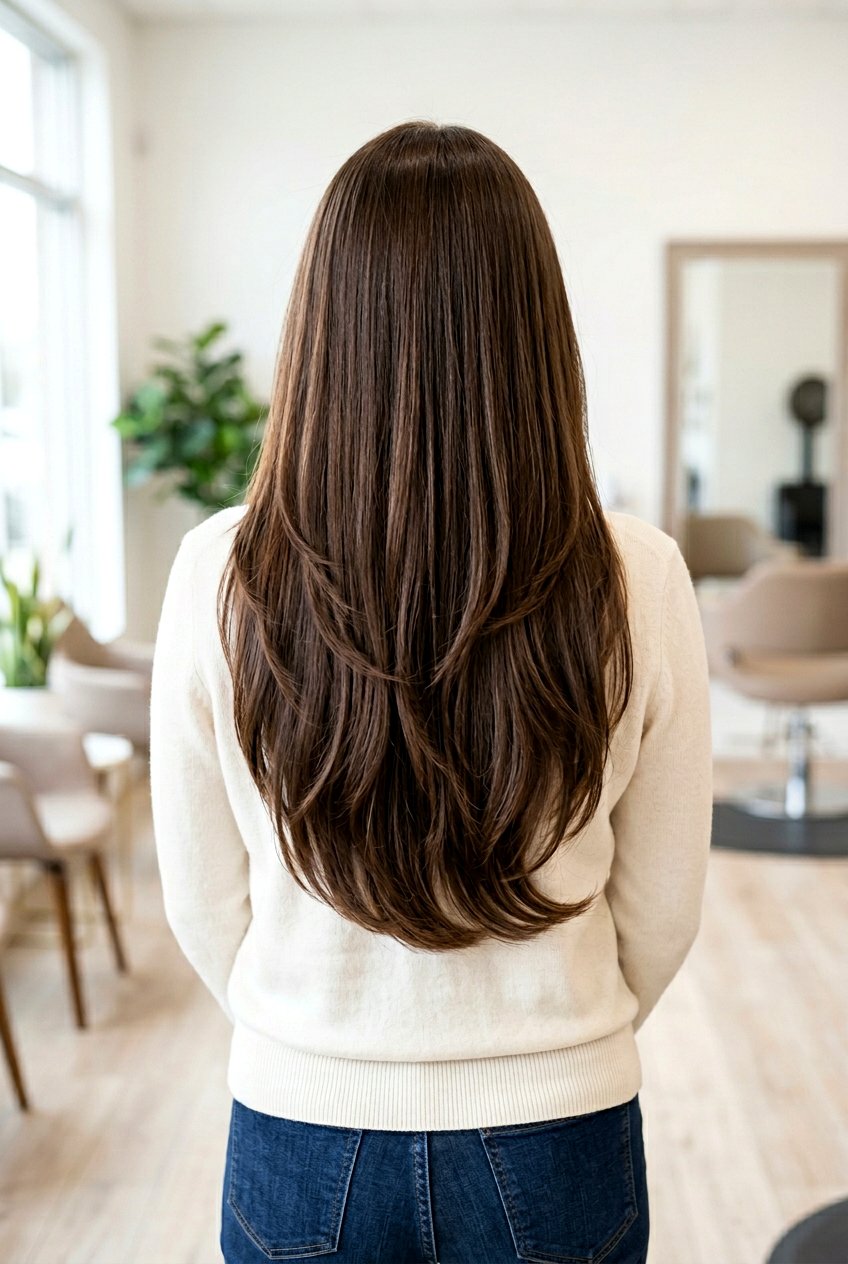 Hip Length Haircut With Long Layers And U Shape Back - 20 hip length haircut with long layers - 20 hip length haircut with long layers