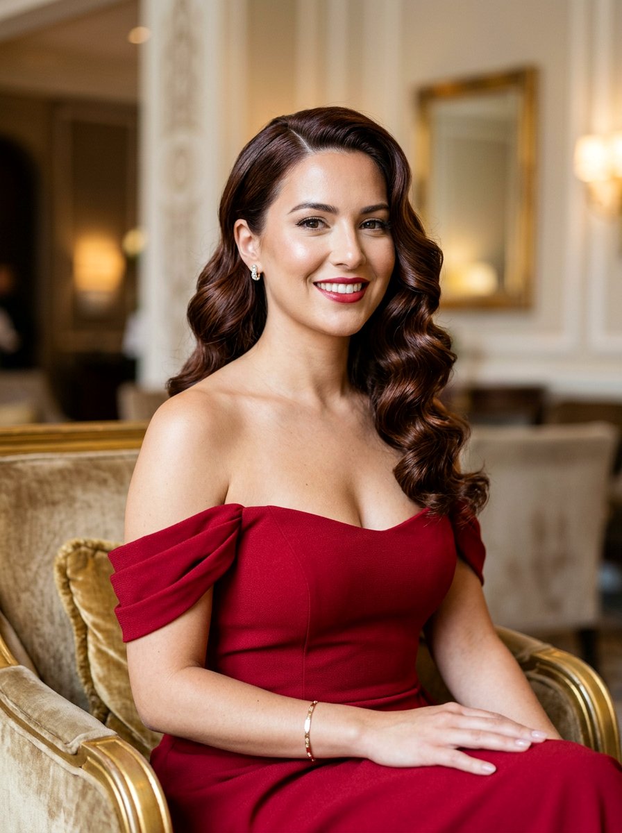 Hollywood Vintage Waves - 20 party hairstyle for red dress - 20 party hairstyle for red dress