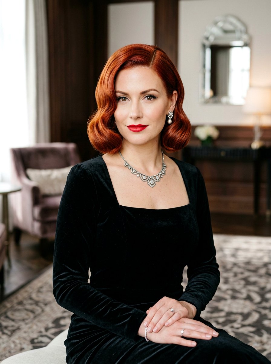 Hollywood Wave Bob Side Part - 20 red carpet bob with side part - 20 red carpet bob with side part