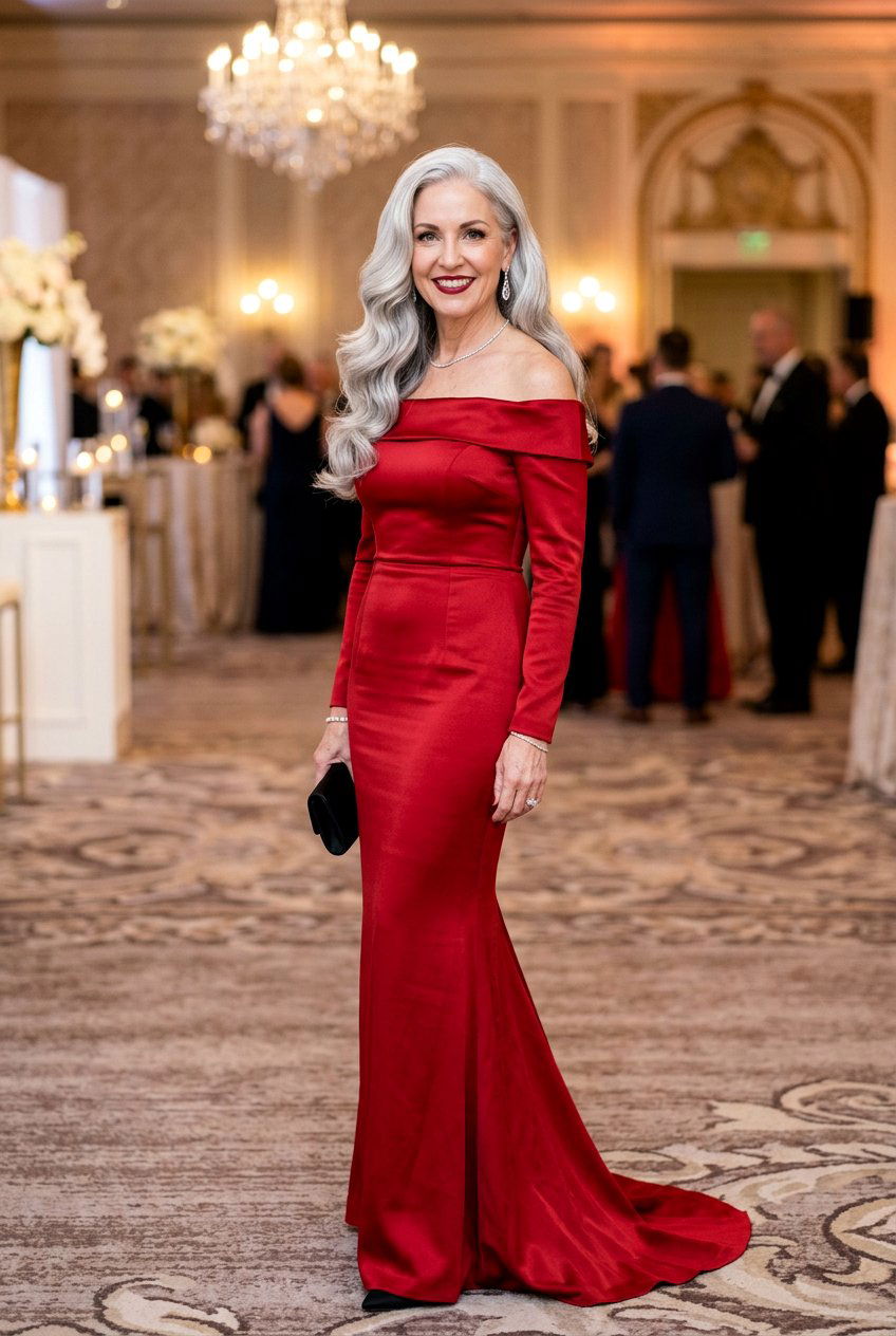 Hollywood Waves - 20 wedding guest hairstyle for naturally gray hair - 20 wedding guest hairstyle for naturally gray hair