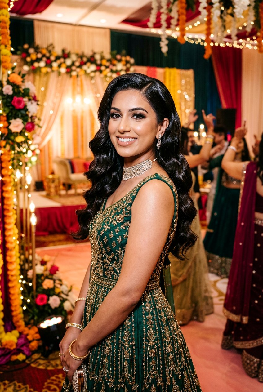 Hollywood Waves For Sangeet - 20 sangeet hairstyles - 20 sangeet hairstyles