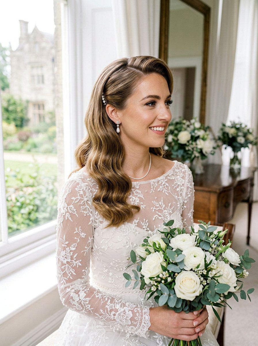 Hollywood Waves Shoulder Length Wedding Hair - 20 wedding hairstyles for shoulder length hair - 20 wedding hairstyles for shoulder length hair