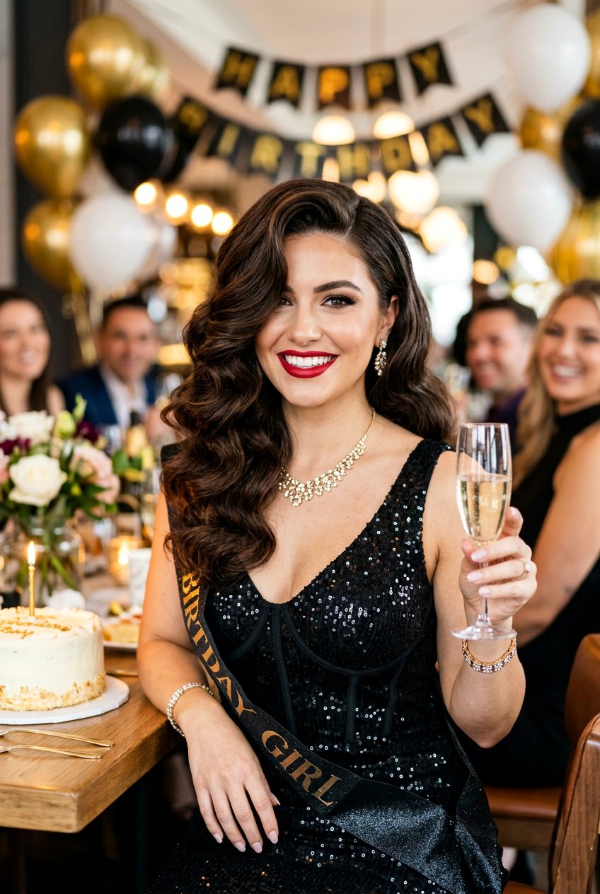 Hollywood Waves With Deep Side Part Birthday - 20 birthday hairstyle with hollywood waves - 20 birthday hairstyle with hollywood waves