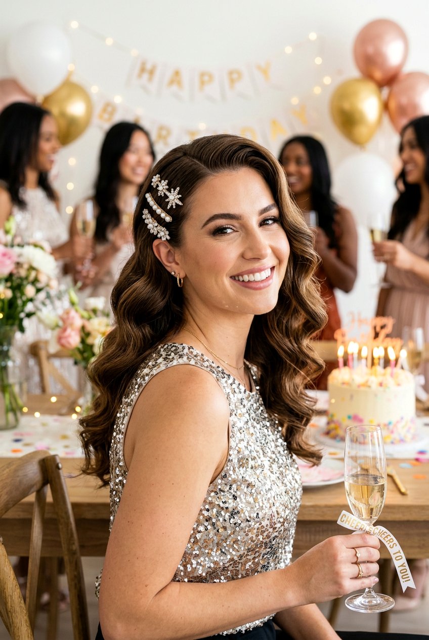 Hollywood Waves With Hair Accessories Birthday - 20 birthday hairstyle with hollywood waves - 20 birthday hairstyle with hollywood waves