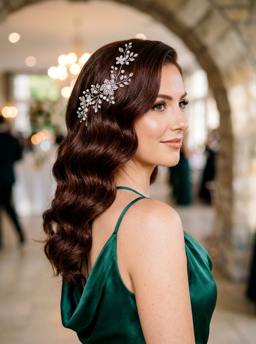 Hollywood Waves With Hair Vine - 20 wedding hairstyles with hair vines - 20 wedding hairstyles with hair vines
