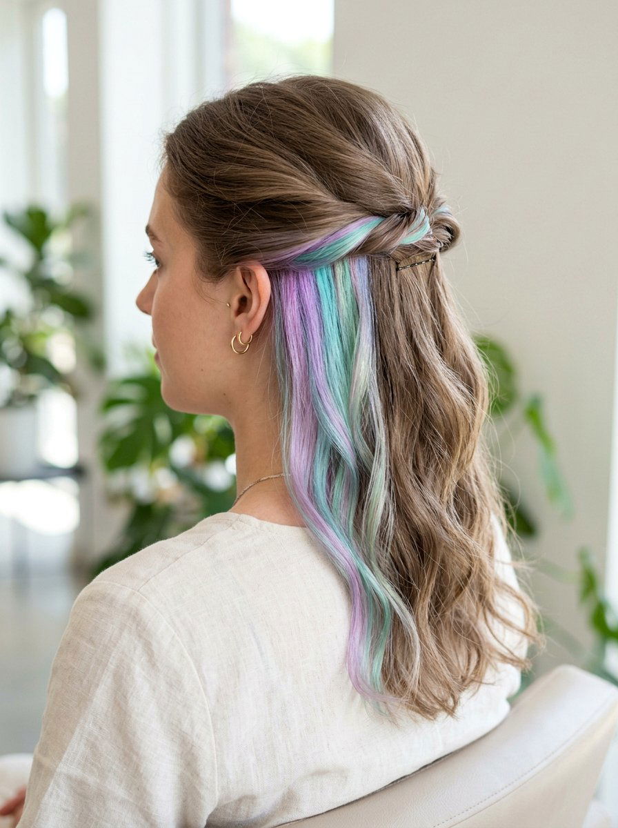 Holographic Pastel Earloop Highlights - 20 holographic pastel hair color - 20 holographic pastel hair color