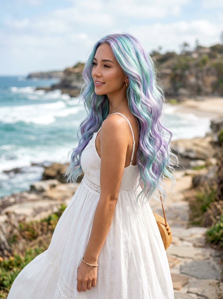 Holographic Pastel Mermaid Hair - 20 holographic pastel hair color - 20 holographic pastel hair color