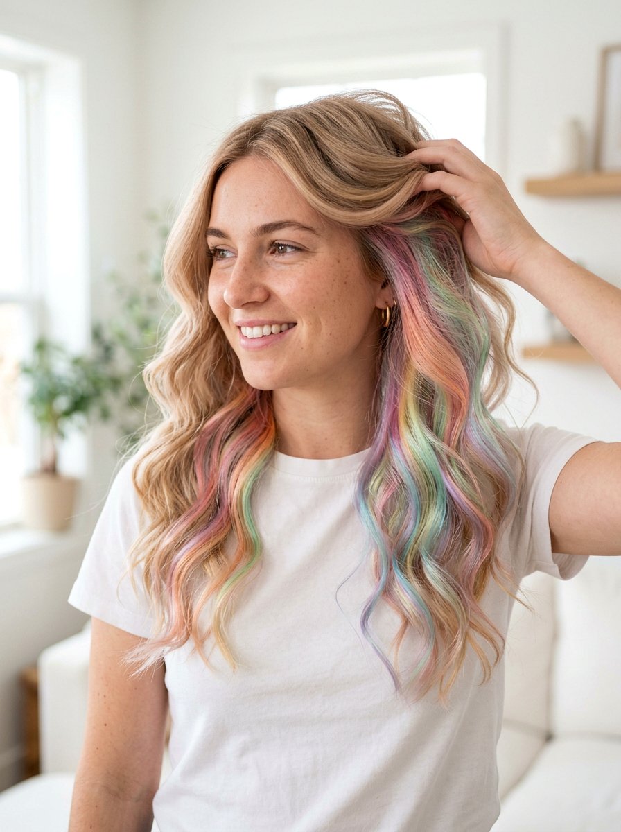 Holographic Pastel Peekaboo Hair - 20 holographic pastel hair color - 20 holographic pastel hair color