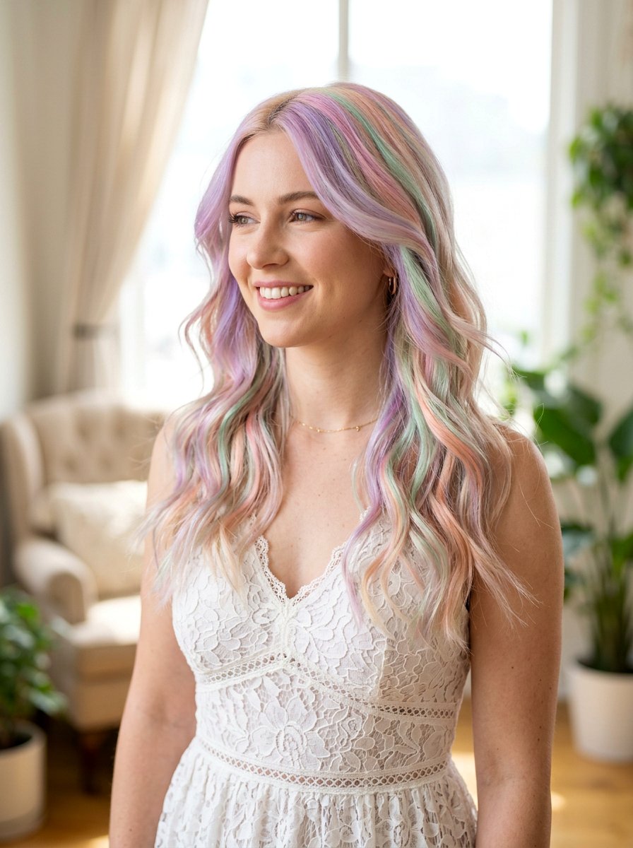 Holographic Pastel Prism Hair - 20 prism hair color ideas - 20 prism hair color ideas