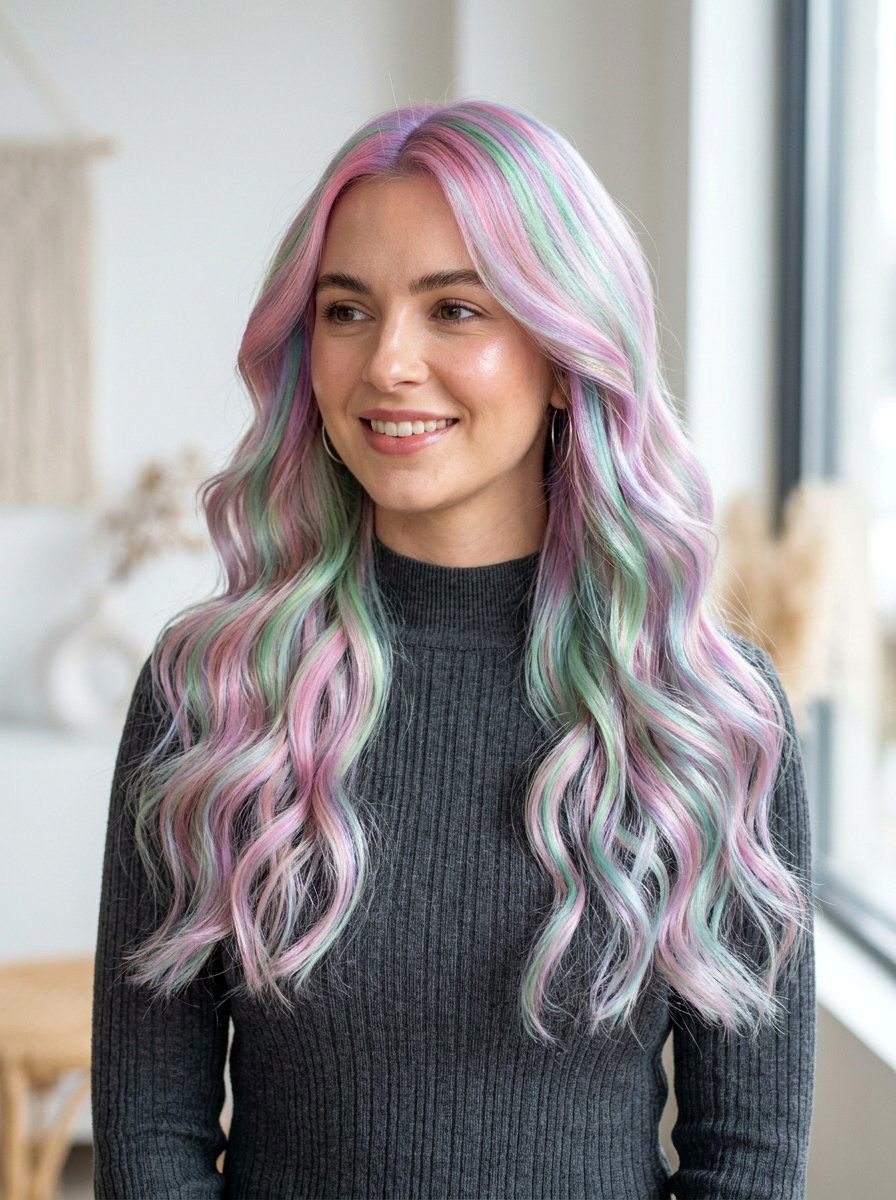 Holographic Pastel Rainbow Hair - 20 holographic pastel hair color - 20 holographic pastel hair color