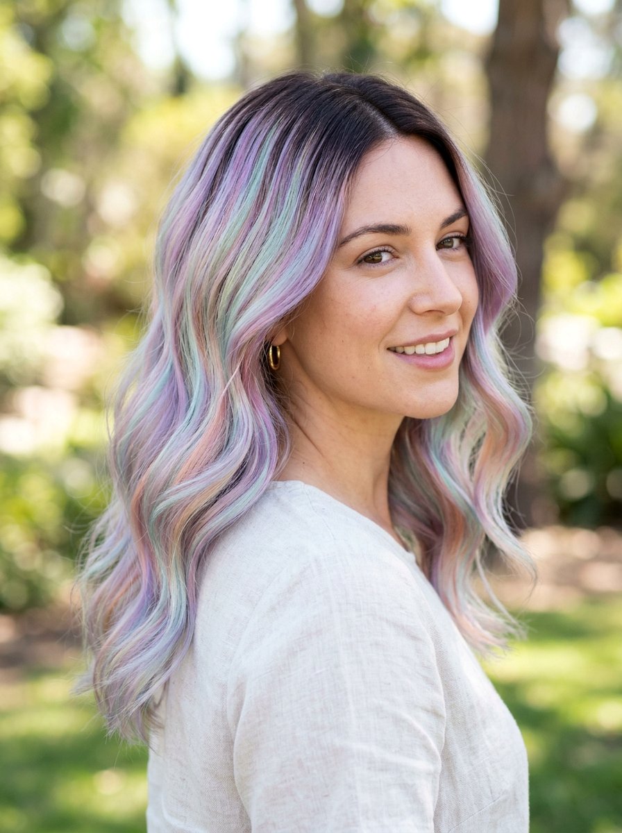 Holographic Pastel Shadow Root - 20 holographic pastel hair color - 20 holographic pastel hair color