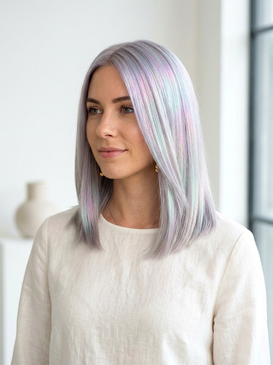 Holographic Pastel Silver Hair - 20 holographic pastel hair color - 20 holographic pastel hair color