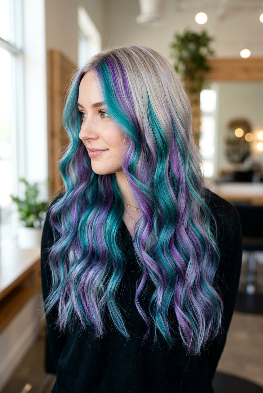 Holographic Teal and Purple Hair Color - 20 holographic hair color - 20 holographic hair color