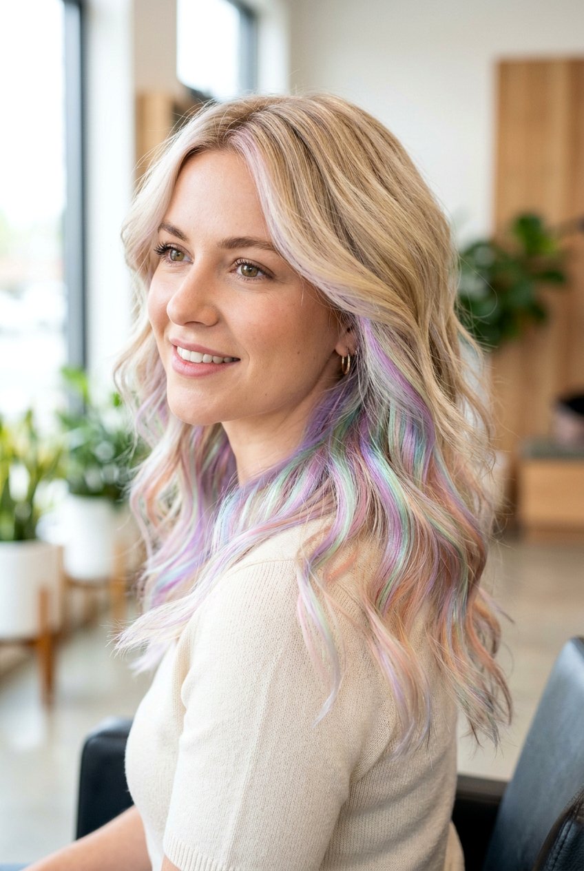 Holographic underlight hair - 20 hidden color under hair - 20 hidden color under hair
