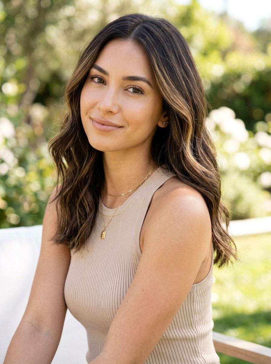 Honey Babylights On Dark Brunette Hair - 20 summer honey highlights for brunettes - 20 summer honey highlights for brunettes