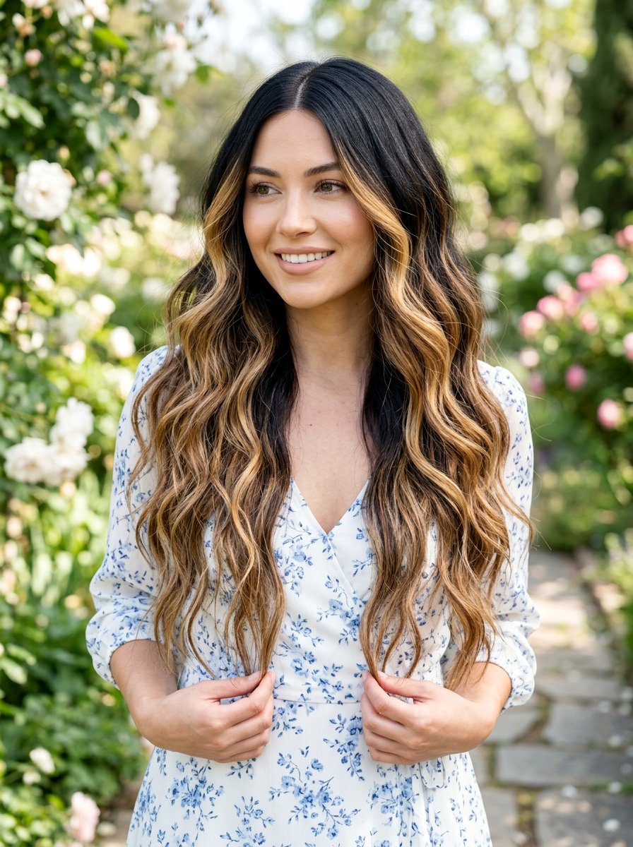 Honey Balayage On Black Hair - 20 subtle balayage for black hair - 20 subtle balayage for black hair