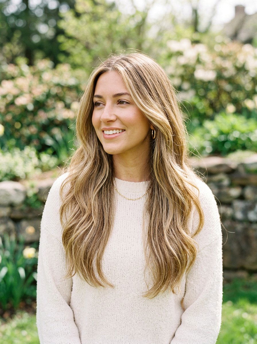 Honey Blonde Babylights On Long Layers - 20 spring honey blonde babylights - 20 spring honey blonde babylights