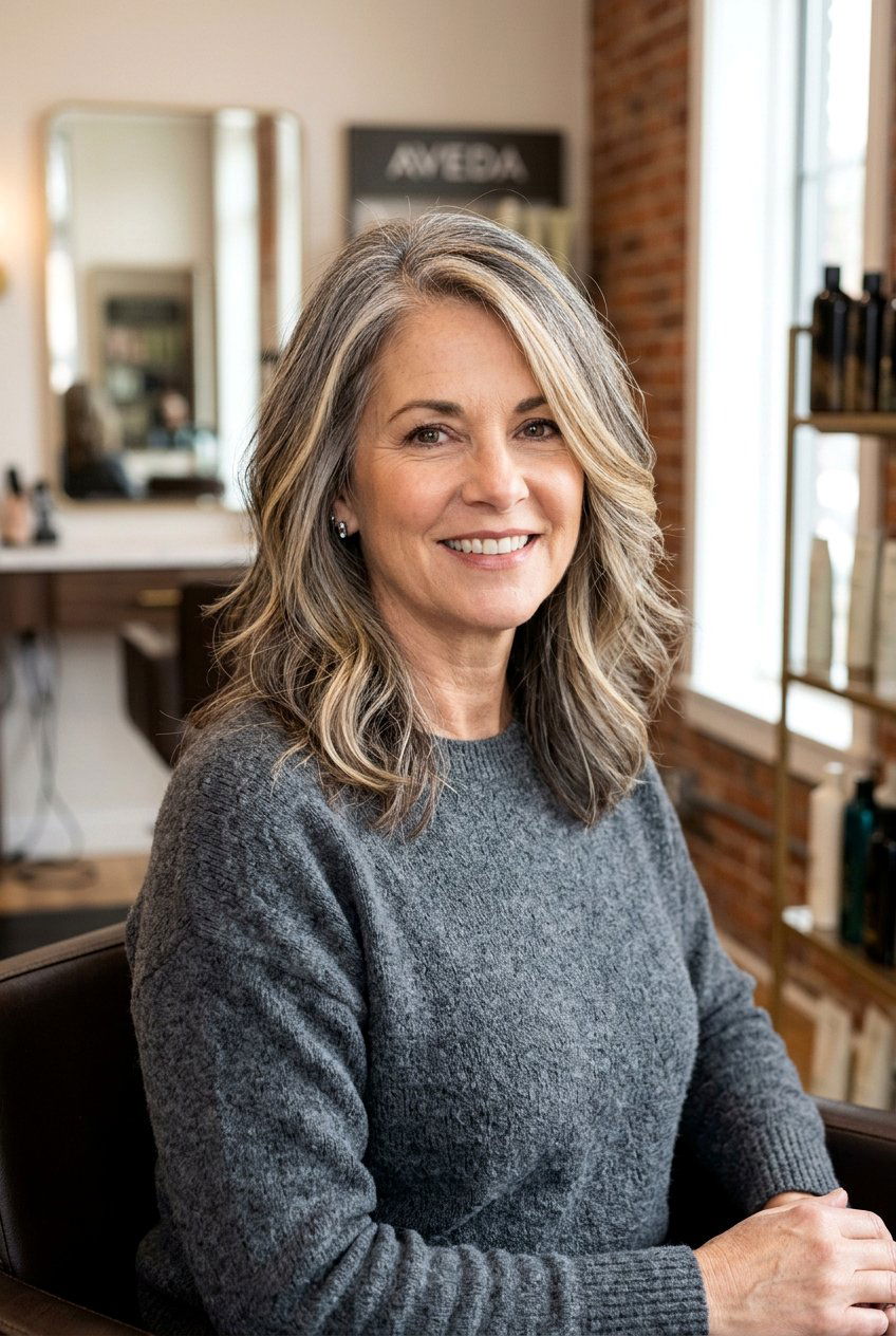 Honey Blonde Babylights On Salt And Pepper Hair - 20 honey blonde babylights for mature women - 20 honey blonde babylights for mature women