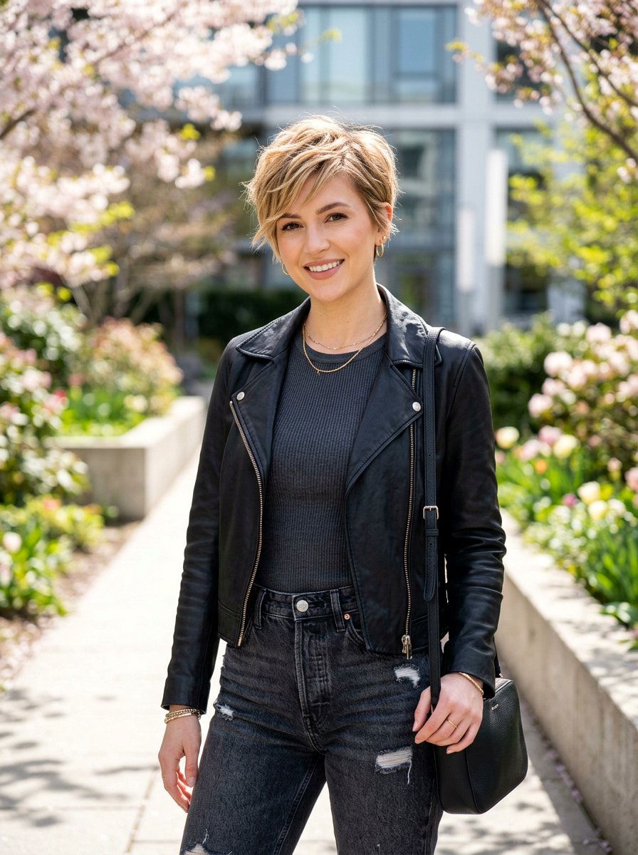 Honey Blonde Babylights On Short Pixie - 20 spring honey blonde babylights - 20 spring honey blonde babylights