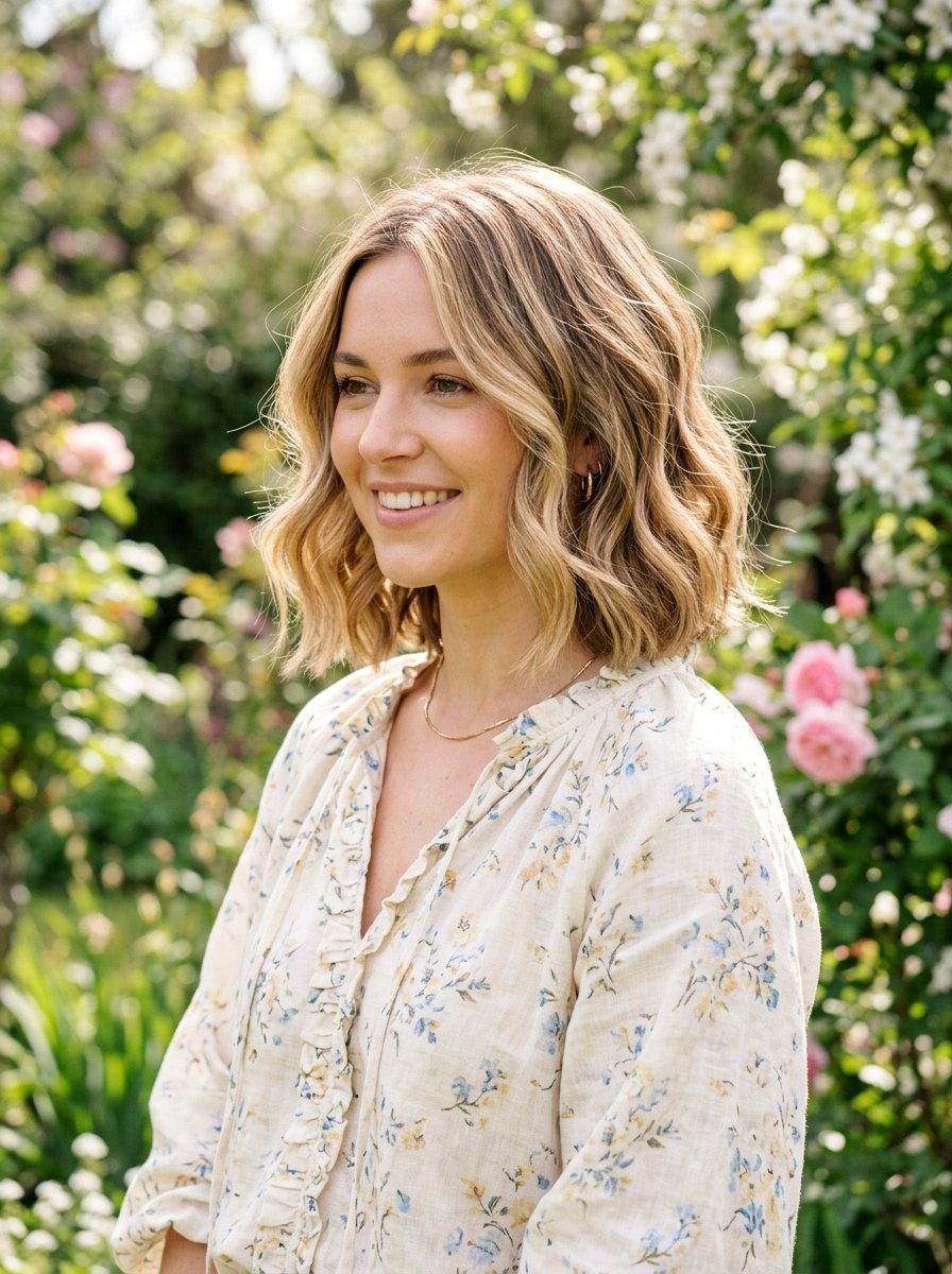 Honey Blonde Babylights On Wavy Bob - 20 spring honey blonde babylights - 20 spring honey blonde babylights