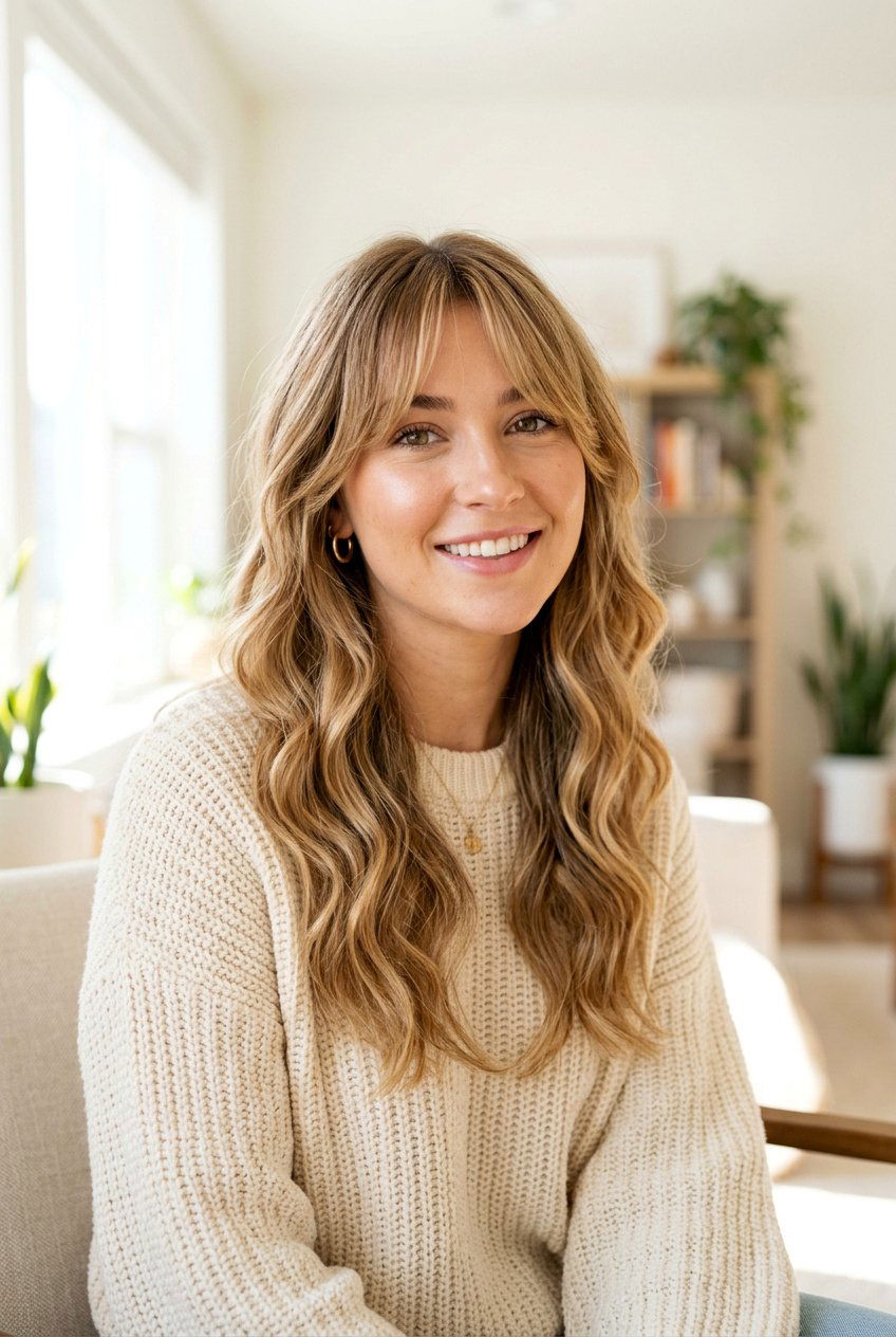 Honey Blonde Balayage With Curtain Bangs - 20 blonde balayage with curtain bangs - 20 blonde balayage with curtain bangs