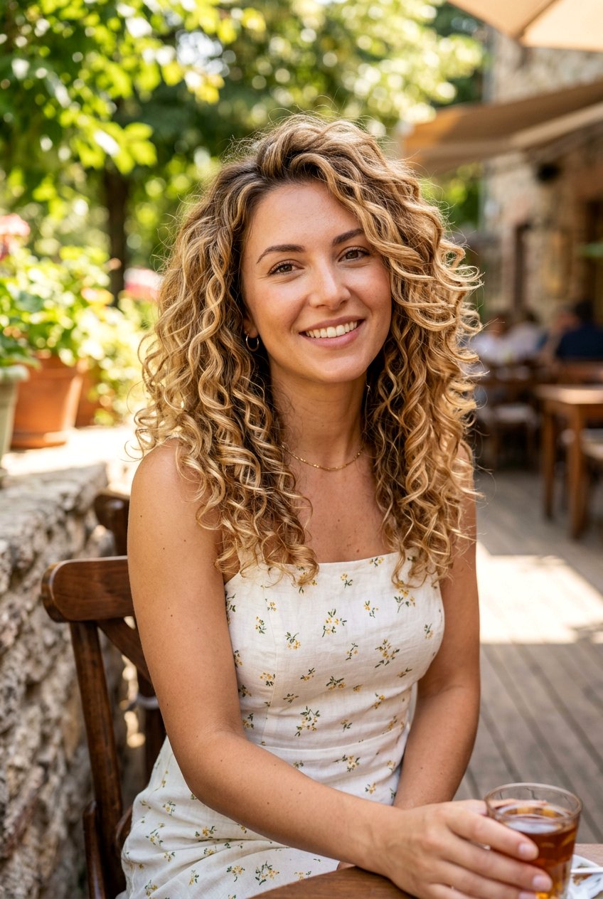 Honey Blonde Balayage on Curly Layers - 20 blonde balayage for curly hair - 20 blonde balayage for curly hair