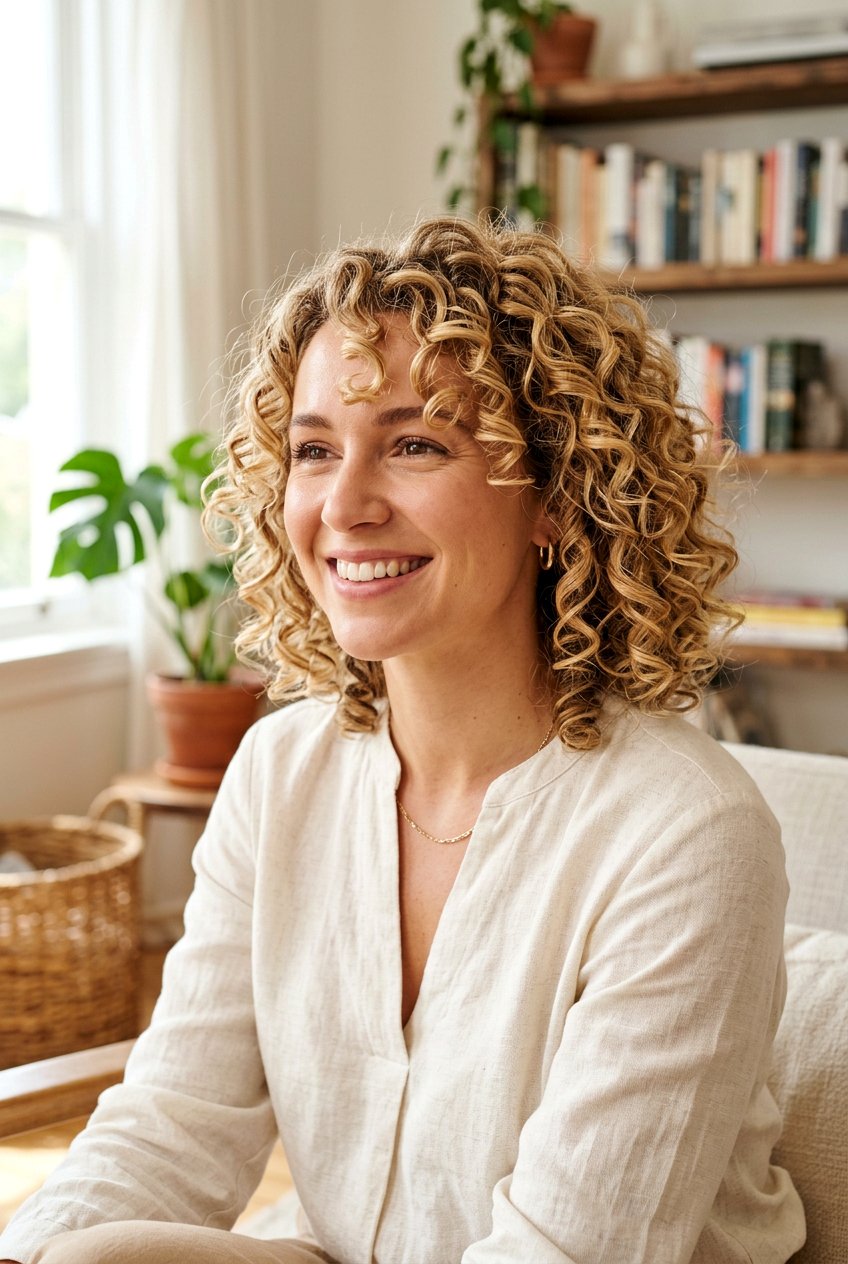 Honey Blonde Curly Bob - 20 hair color ideas for curly bob hair - 20 hair color ideas for curly bob hair