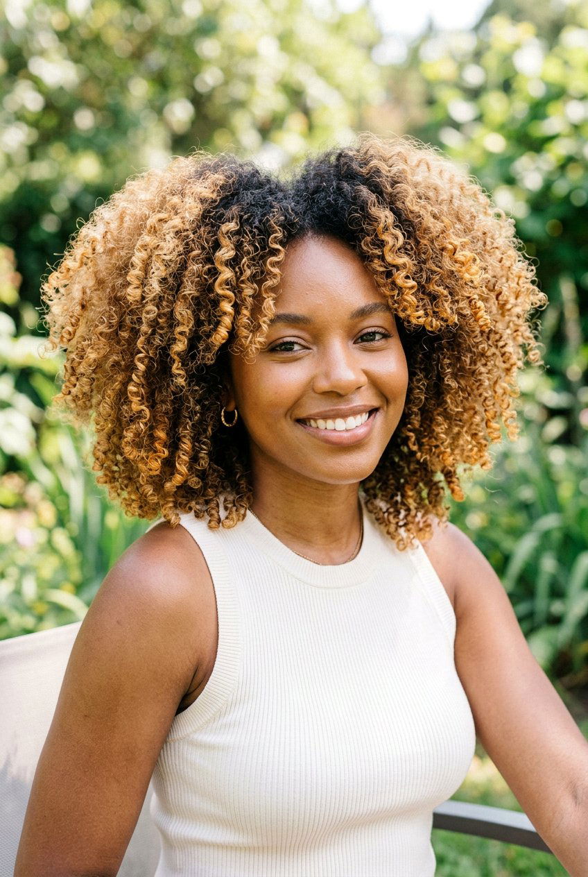 Honey Blonde Dimension On Natural Hair - 20 dimensional honey blonde hair - 20 dimensional honey blonde hair