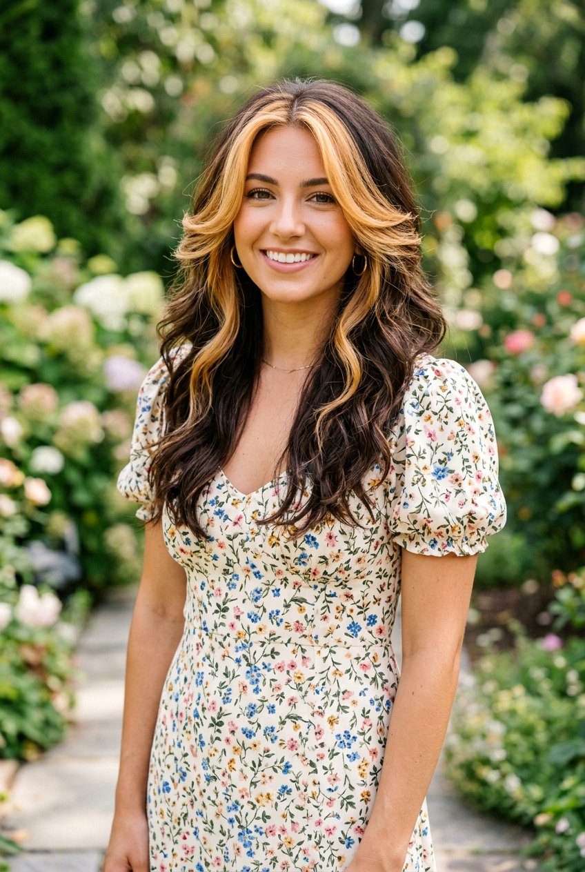 Honey Blonde Face Frame Brunette Butterfly Haircut - 20 brunette butterfly haircut color ideas - 20 brunette butterfly haircut color ideas