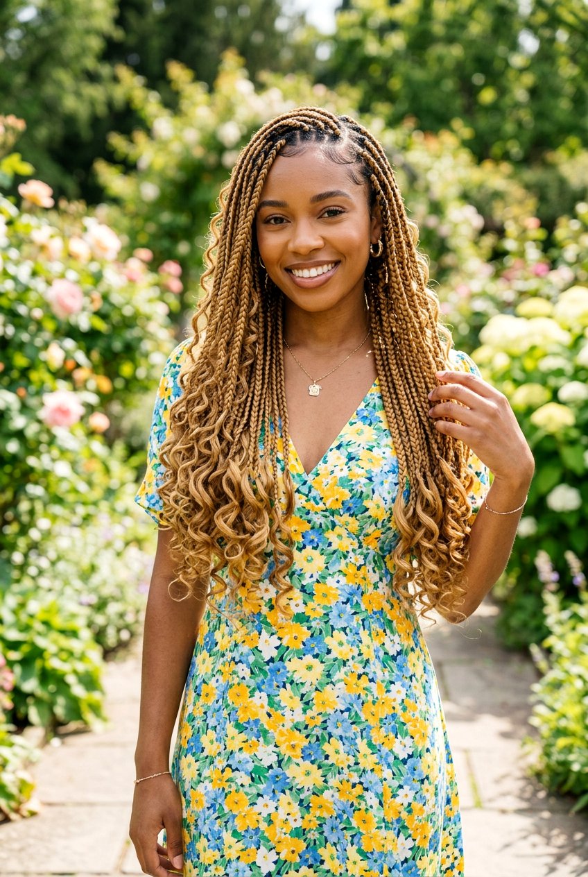 Honey Blonde Goddess Box Braids - 20 goddess box braids hairstyles - 20 goddess box braids hairstyles