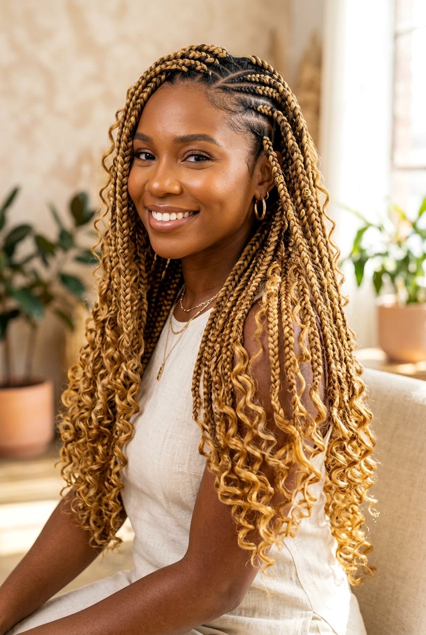 Honey Blonde Goddess Braids - 20 goddess braids hairstyles - 20 goddess braids hairstyles