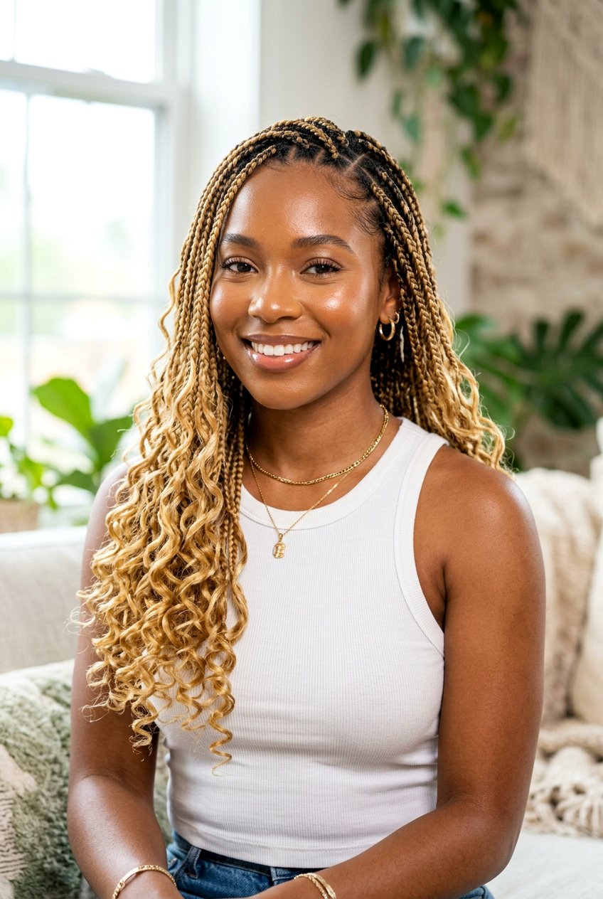 Honey Blonde Goddess Knotless Braids - 20 goddess knotless braids styles - 20 goddess knotless braids styles