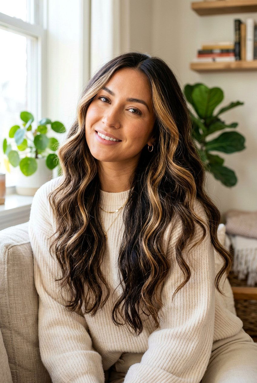 Honey Blonde High Contrast Highlights On Dark Hair - 20 high contrast blonde highlights - 20 high contrast blonde highlights