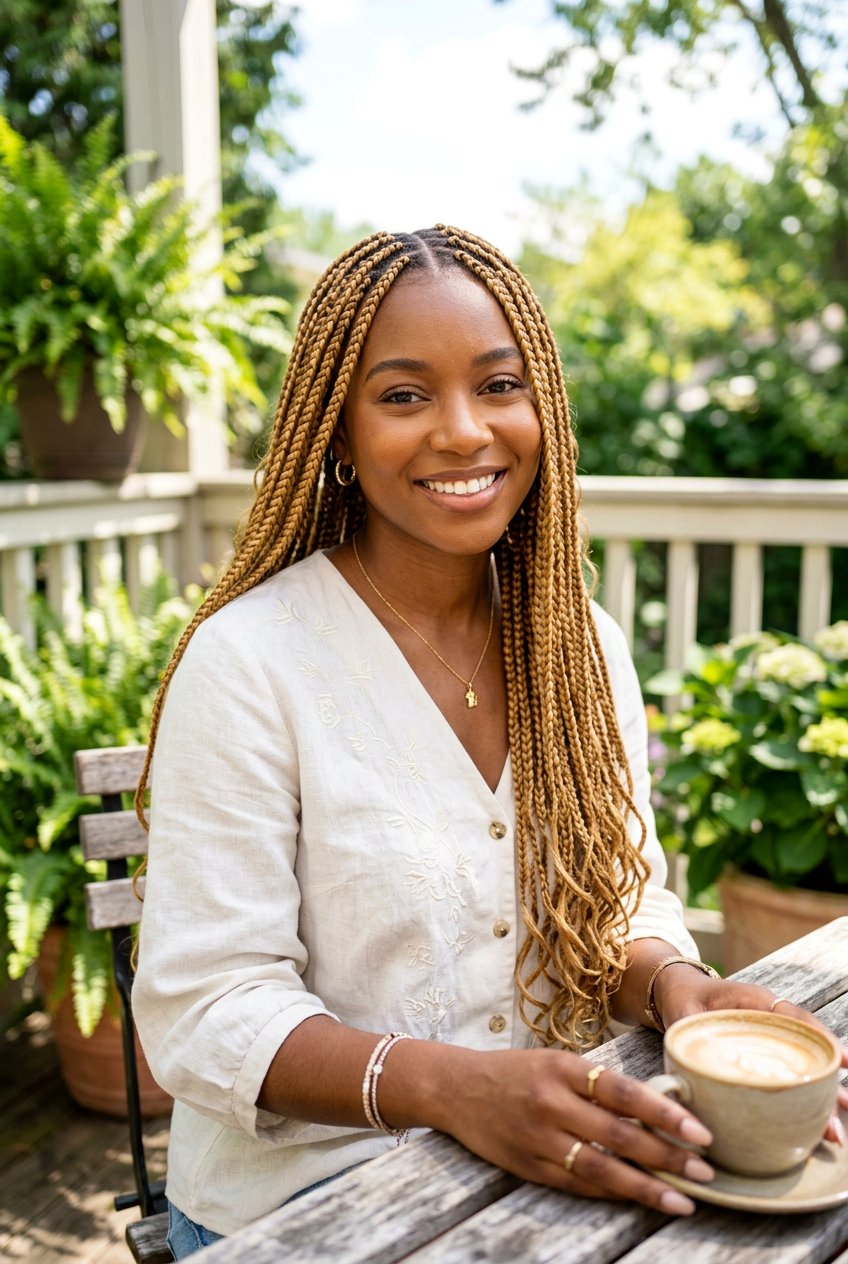 Honey Blonde Medium Knotless Braids - 20 medium knotless braids styles - 20 medium knotless braids styles