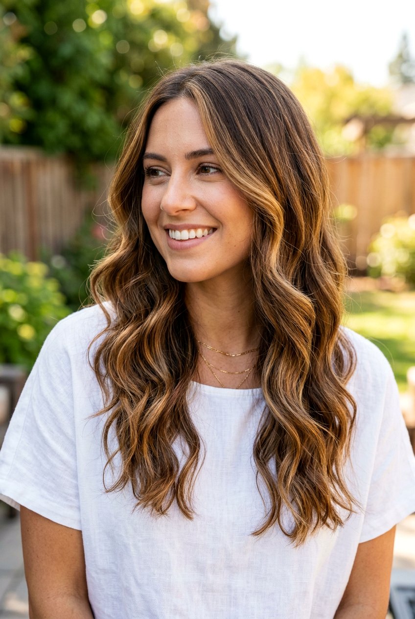 Honey Blonde Partial Highlights on Brown Hair - 20 partial highlights on brown hair - 20 partial highlights on brown hair