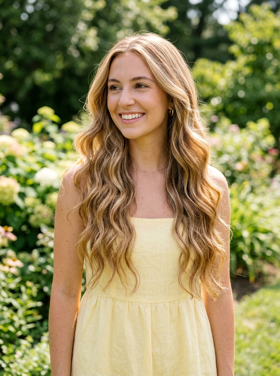 Honey Blonde Ribbons on Golden Blonde Base - 20 warm honey blonde with ribbons - 20 warm honey blonde with ribbons