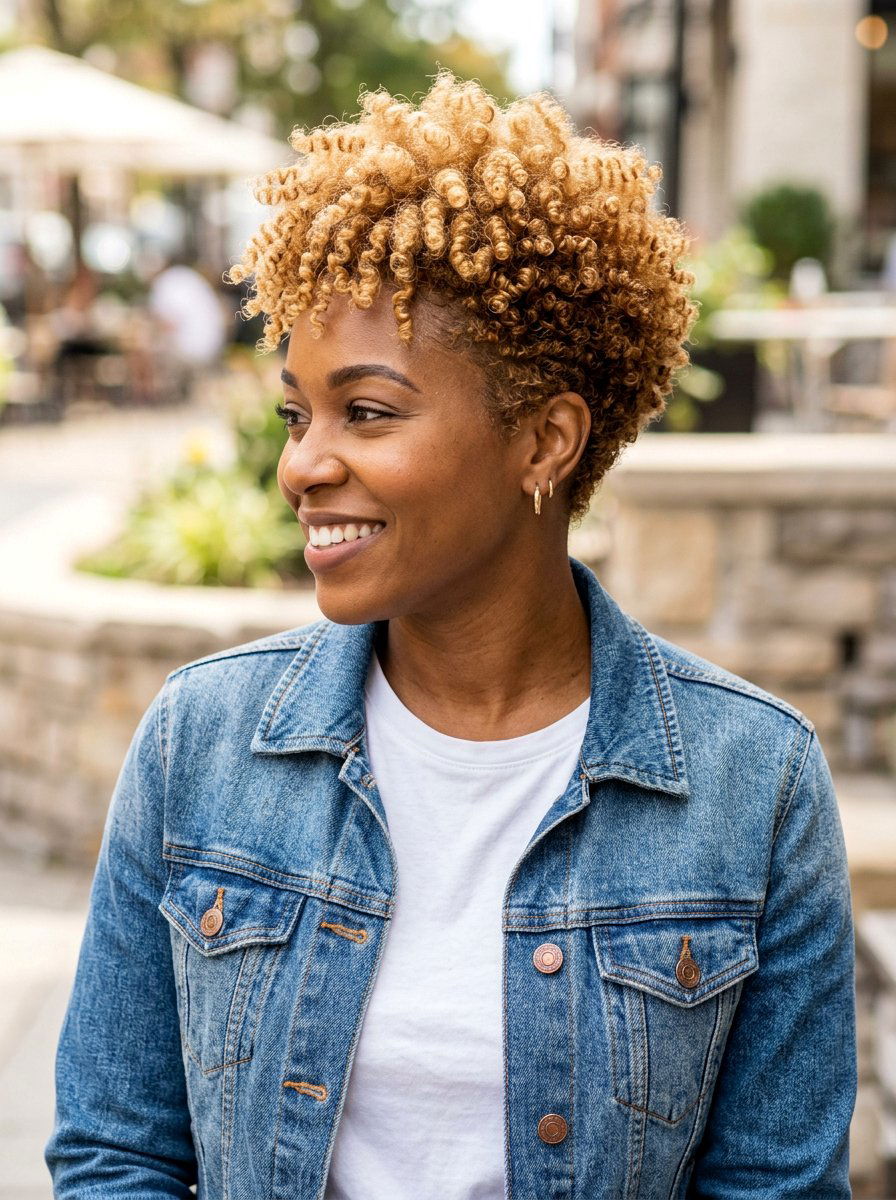 Honey Blonde Tapered Natural Haircut - 20 tapered natural haircut with color - 20 tapered natural haircut with color