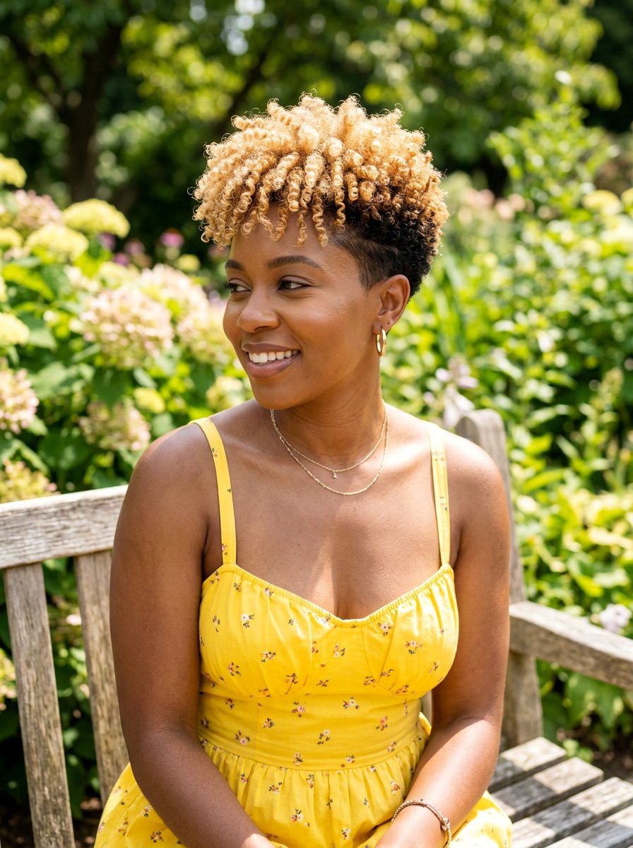 Honey Blonde Tapered Natural Haircut - 20 tapered natural haircut for women - 20 tapered natural haircut for women