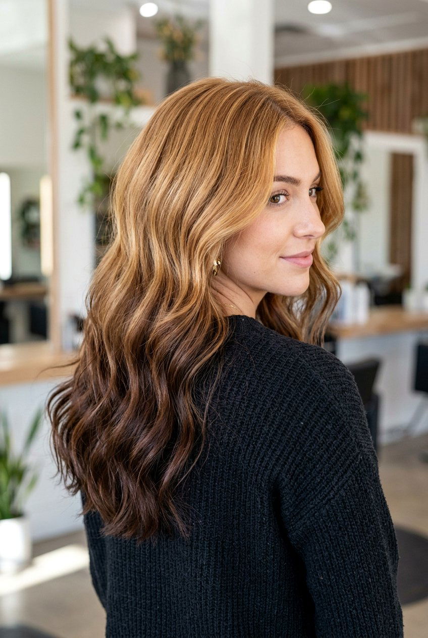 Honey Blonde To Chocolate Brown Reverse Ombre - 20 reverse ombre hair - 20 reverse ombre hair