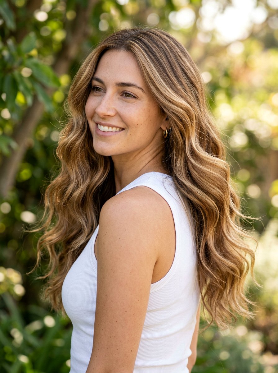 Honey Bronde Balayage On Wavy Hair - 20 honey bronde balayage - 20 honey bronde balayage