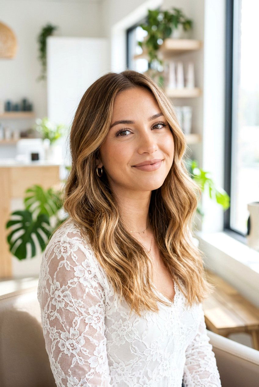 Honey Brown Balayage - 20 dimensional brunette for fine hair women - 20 dimensional brunette for fine hair women