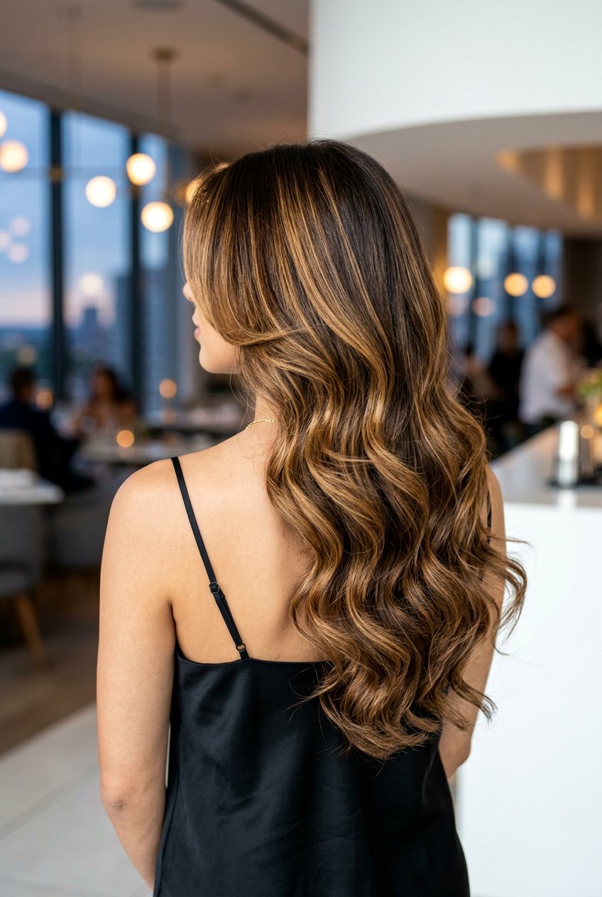 Honey Brown Balayage On Long Layered Hair - 20 honey brown balayage - 20 honey brown balayage