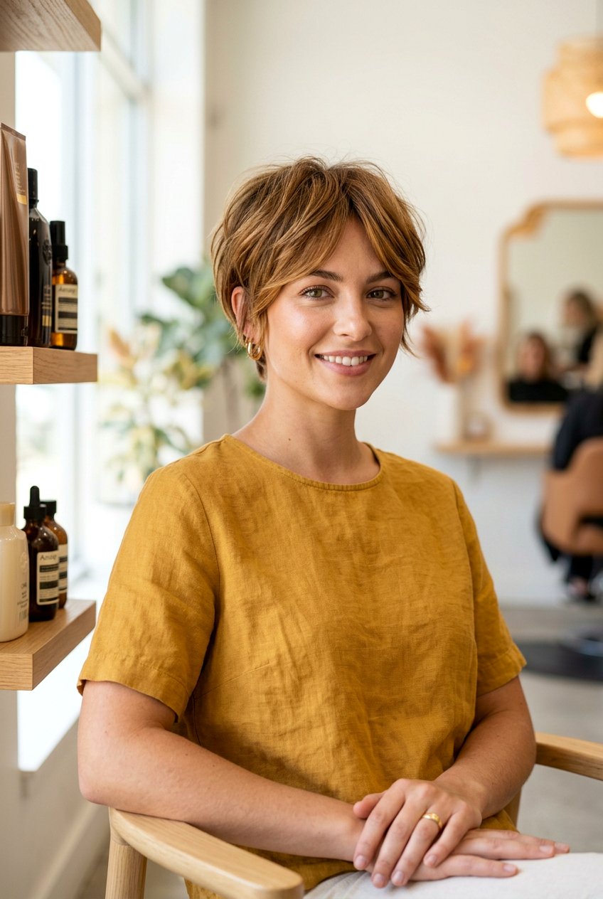 Honey Brown Pixie - 20 brunette pixie hair color ideas - 20 brunette pixie hair color ideas