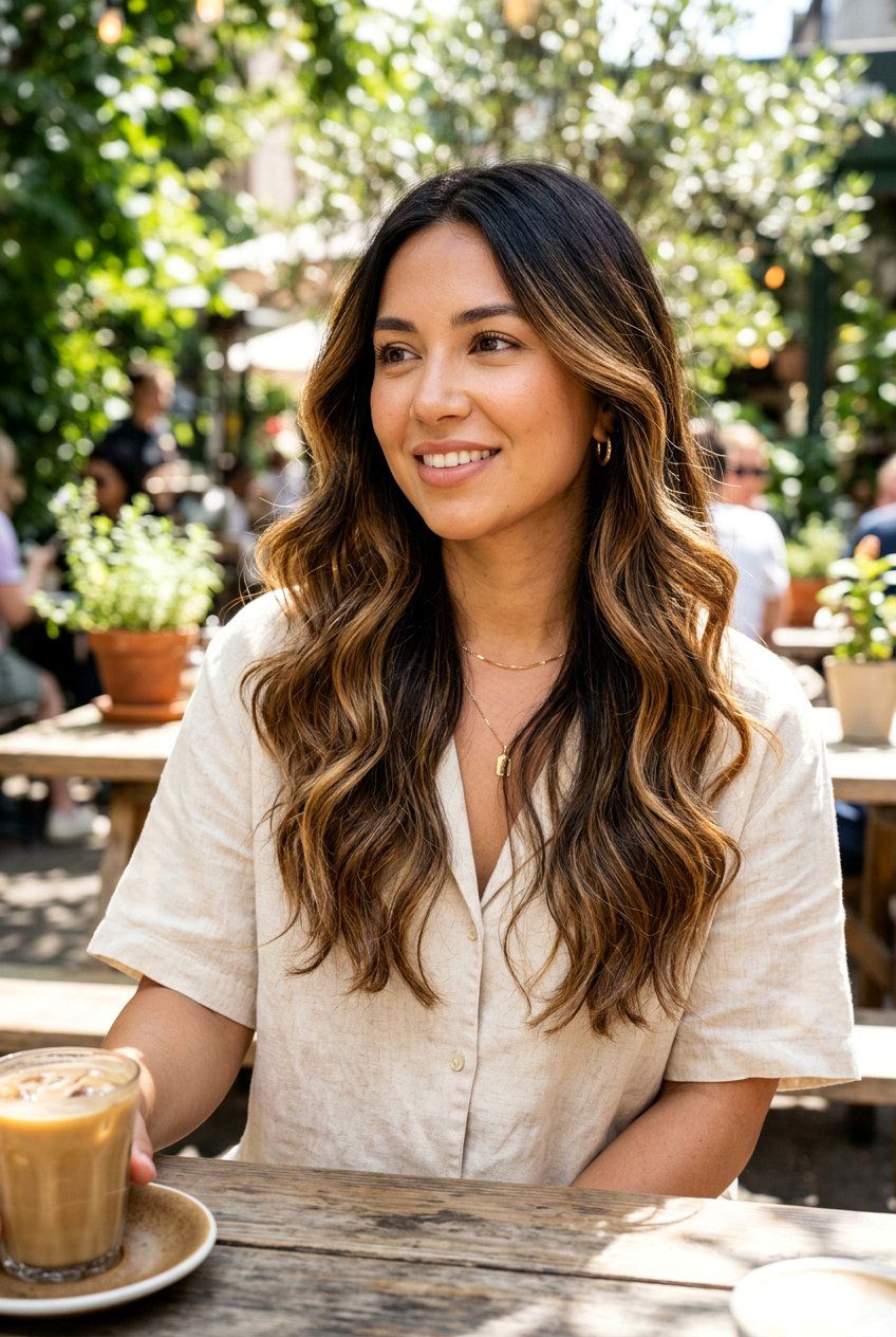 Honey Brunette Balayage With Root Melt - 20 brunette balayage with root melt - 20 brunette balayage with root melt