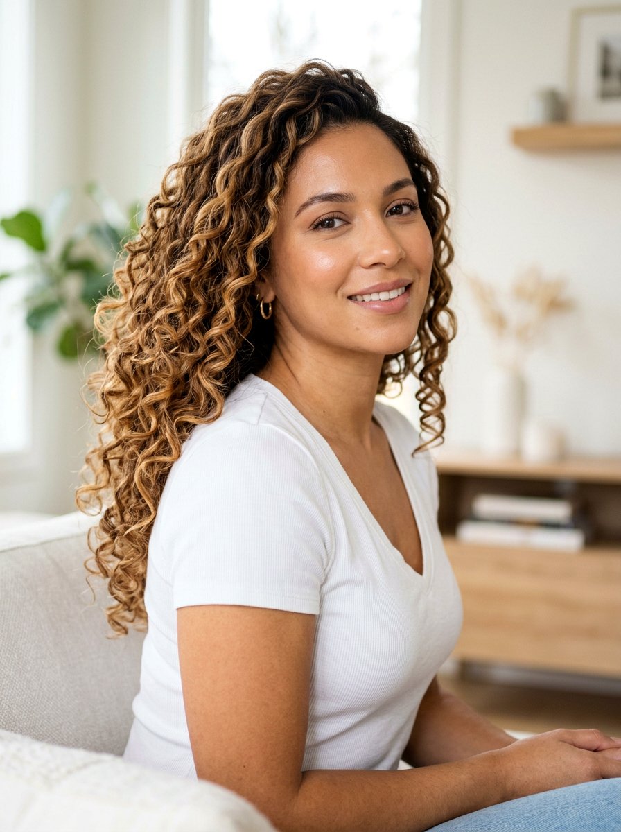 Honey Caramel Balayage Curls - 20 honey balayage for curly hair - 20 honey balayage for curly hair