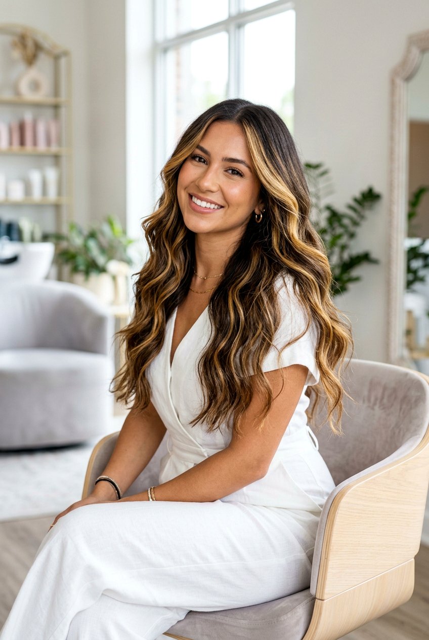 Honey Caramel Foilayage - 20 honey caramel highlights for brunettes - 20 honey caramel highlights for brunettes