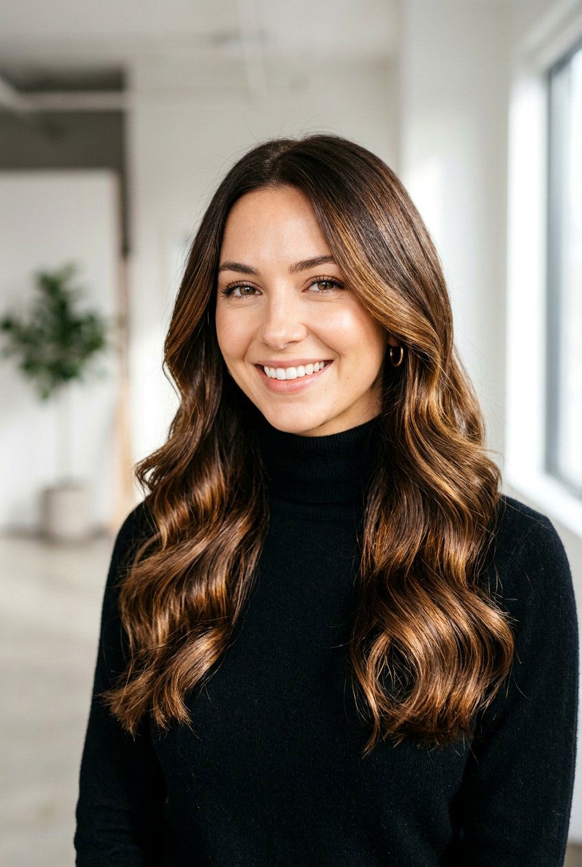 Honey Caramel Gloss - 20 honey caramel highlights for brunettes - 20 honey caramel highlights for brunettes